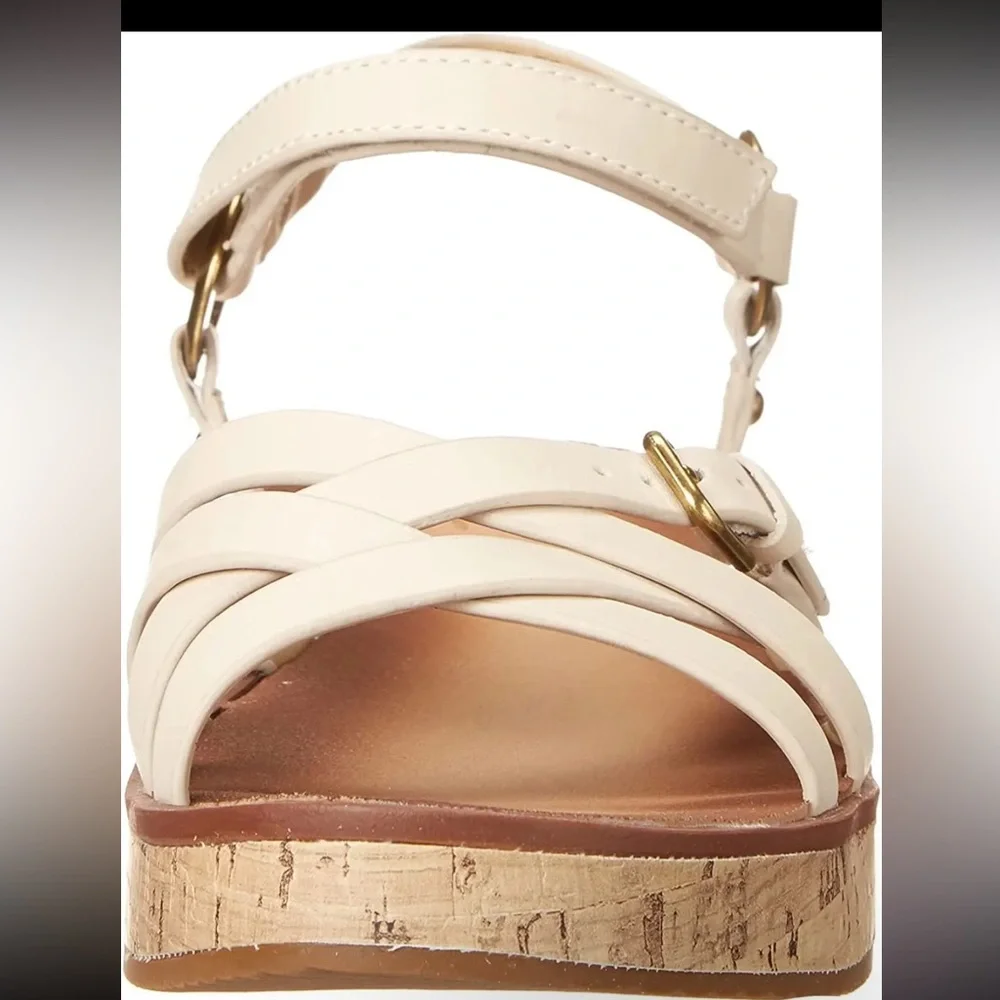 NATURALIZER Womens Porcelain Platform Georgette Wedge Leather Sandals 7.5 M - Picture 3 of 7